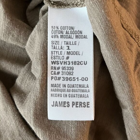 James Perse Standard Cotton Modal Blend Scoop Neck Short Sleeve Tee Brown Size 1 - Picture 7 of 8